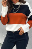Fashion Casual Patchwork Basic O Neck Tops