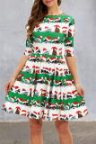 Christmas Day Party Cute Patchwork Print Costumes