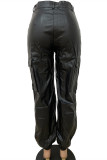 Fashion Sexy Casual Solid Basic Regular Mid Waist Trousers