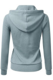 Fashion Casual Solid Patchwork Zipper Hooded Collar Outerwear