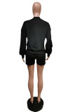 Fashion Casual Solid Basic O Neck Long Sleeve Two Pieces