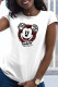 Street Cute Print Patchwork O Neck T-Shirts