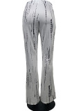 Fashion Casual Print Basic Regular High Waist Trousers