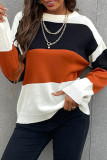 Fashion Casual Patchwork Basic O Neck Tops