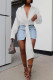 Fashion Casual Solid Bandage Turndown Collar Tops