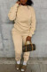 Casual Solid Patchwork O Neck Long Sleeve Two Pieces