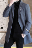 Fashion Work Solid Turn-back Collar Plus Size Overcoat