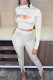 Sexy Casual Solid Bandage Turtleneck Long Sleeve Two Pieces