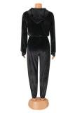 Fashion Casual Solid Basic Hooded Collar Regular Jumpsuits