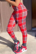 Casual Plaid Patchwork Skinny High Waist Pencil Full Print Bottoms