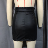 Sexy Solid Bandage Patchwork Zipper High Waist Straight Solid Color Bottoms