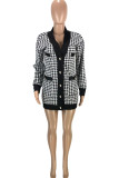 Fashion Casual Print Patchwork Cardigan V Neck Outerwear
