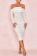 Sexy Solid Patchwork Fold Off the Shoulder One Step Skirt Dresses