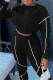 Fashion Casual Solid Patchwork O Neck Long Sleeve Two Pieces