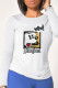 Casual Sportswear Character Patchwork O Neck Tops