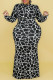 Fashion Casual Print Basic Half A Turtleneck Long Sleeve Plus Size Dresses