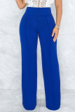 Casual Work Solid Patchwork Straight High Waist Straight Solid Color Bottoms