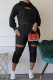Fashion Casual Solid Ripped Hooded Collar Long Sleeve Two Pieces