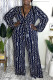 Fashion Casual Print Basic V Neck Plus Size Jumpsuits
