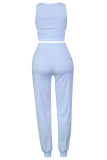 Fashion Casual Solid Cardigan Vests Pants U Neck Long Sleeve Three-piece Set