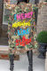 Fashion Casual Letter Camouflage Print Cardigan Turndown Collar Outerwear