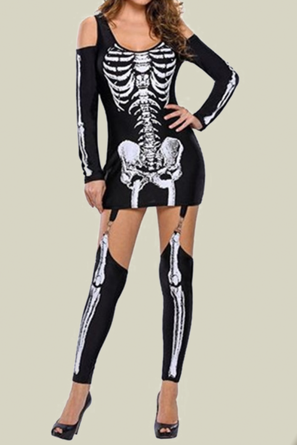 Halloween Sexy Party Patchwork Print Costumes