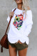 Fashion Street Print Patchwork O Neck Tops