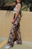 Fashion Casual Print Basic Regular Mid Waist Trousers