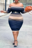 Sexy Patchwork Off the Shoulder Plus Size Dresses