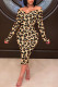 Sexy Leopard Patchwork Off the Shoulder Pencil Skirt Dresses