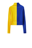 Casual Solid Patchwork Zipper Zipper Collar Long Sleeve Two Pieces