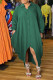 Fashion Elegant Solid Patchwork Turndown Collar Irregular Dress Plus Size Dresses