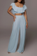Sexy Solid Patchwork Off the Shoulder Short Sleeve Two Pieces