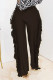 Fashion Solid Tassel Straight High Waist Straight Solid Color Bottoms