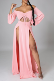Sexy Solid Hollowed Out Off the Shoulder Irregular Dress Dresses