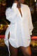 Fashion Casual Solid Bandage Hollowed Out Turndown Collar Shirt Dress
