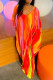 Fashion Casual Print Basic V Neck Long Sleeve Dresses