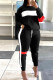 Casual Solid Patchwork O Neck Long Sleeve Two Pieces