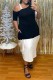 Fashion Casual Plus Size Patchwork Asymmetrical Oblique Collar Short Sleeve Dress