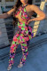 Fashion Sexy Print Backless Halter Sleeveless Two Pieces