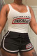 Casual Sportswear Letter Print Basic O Neck Sleeveless Two Pieces