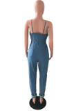 Fashion Sexy Solid Backless Spaghetti Strap Skinny Jumpsuits