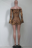 Sexy Print See-through Mesh Wrapped Skirt Dresses