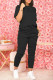Fashion Casual Solid Basic O Neck Short Sleeve Two Pieces