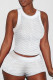 Sexy Solid Patchwork O Neck Sleeveless Two Pieces