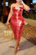 Sexy Solid Fold Strapless Sleeveless Dress