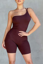 Sexy Casual Solid Patchwork Spaghetti Strap Skinny Rompers