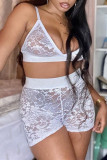 Fashion Sexy Patchwork See-through Backless V Neck Sleeveless Two Pieces