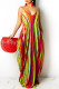 Fashion Sexy Print Backless Spaghetti Strap Long Dress