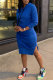 Fashion Casual Solid Slit Hooded Collar Long Sleeve Dresses